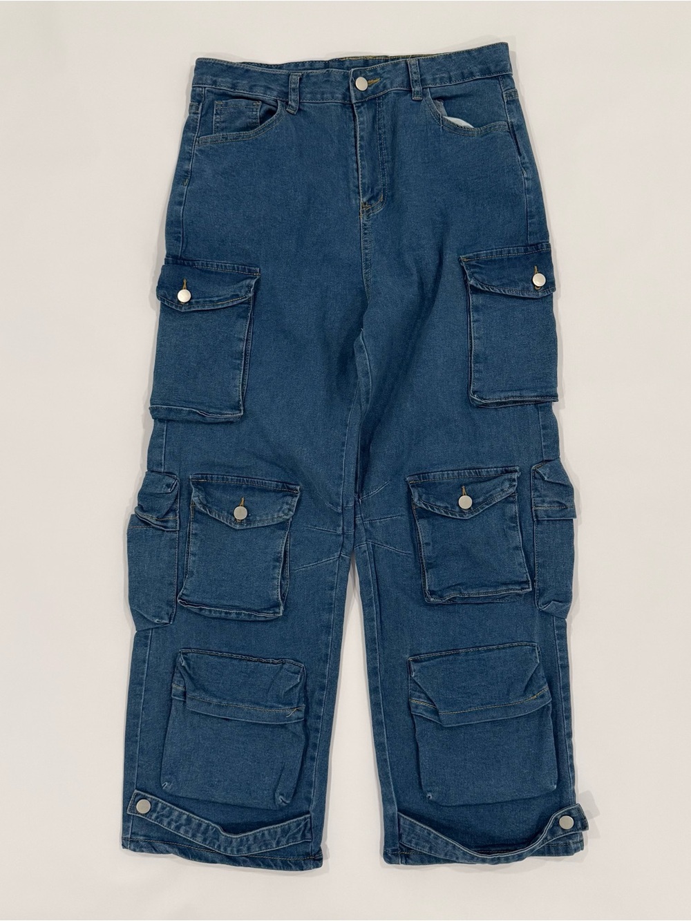 Impulsive Y2K Baggy Loose Wide-Leg Skater Women's Streetwear Cargo Jeans Size L